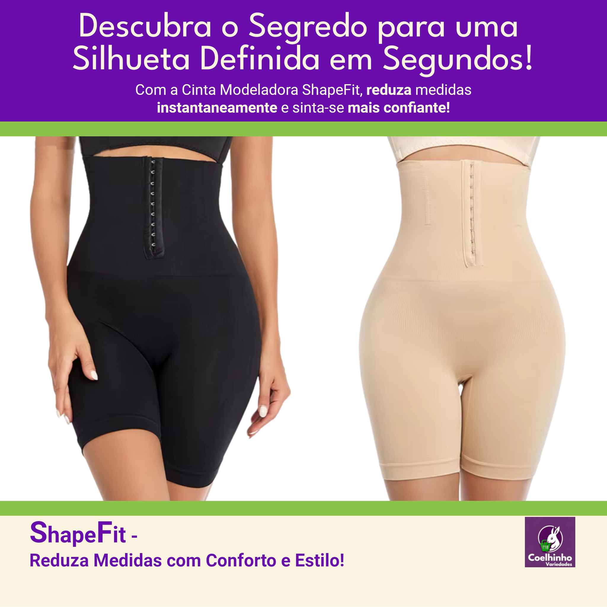 Cinta Modeladora de Cintura Alta - Shape Fit - Redefina Suas Curvas com Conforto e Estilo!